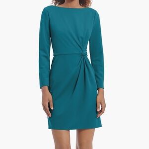 Donna Morgan teal long sleeve dress